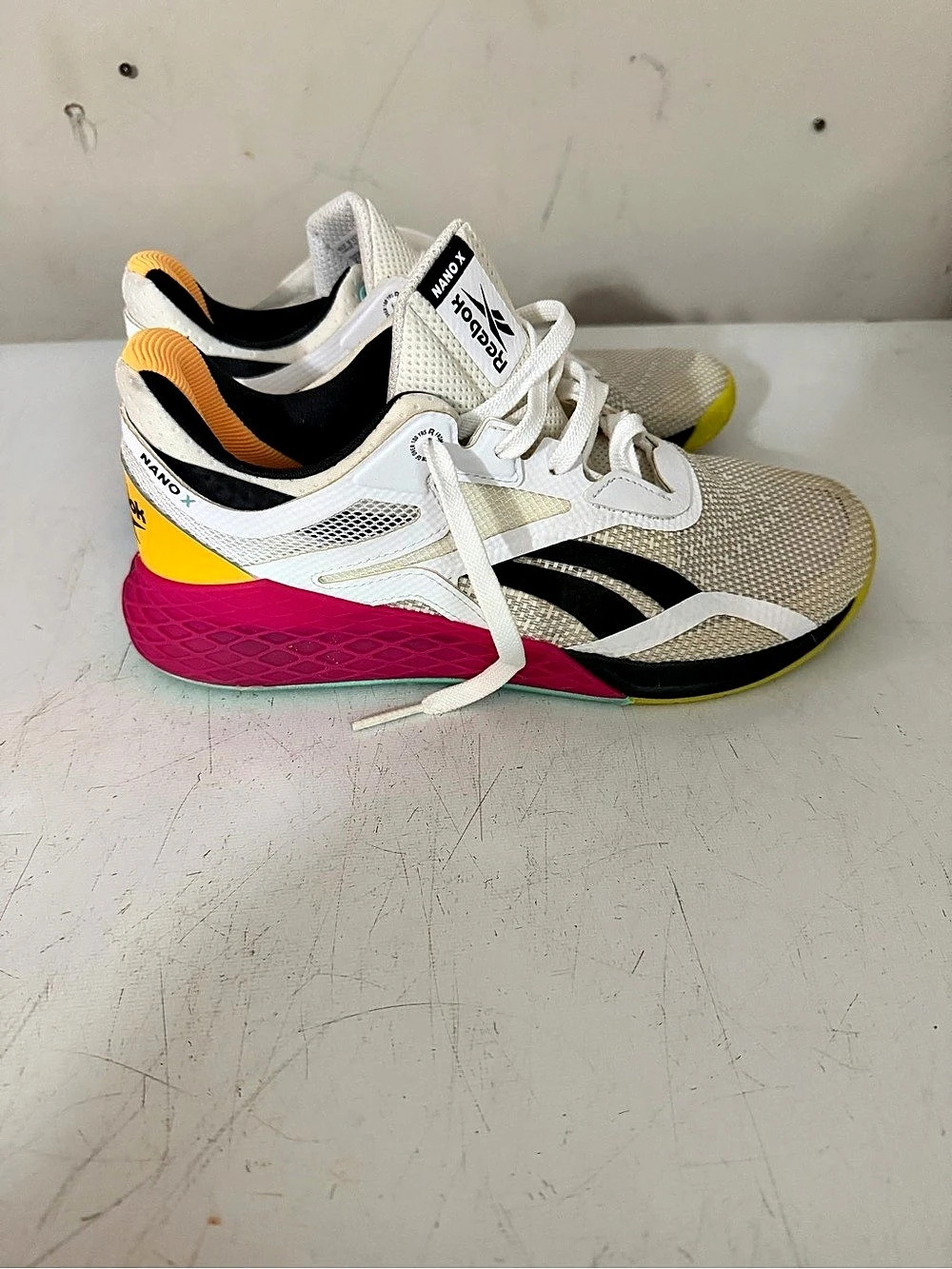 Reebok Nano X Athletic Shoes White & Pink US 8.5
